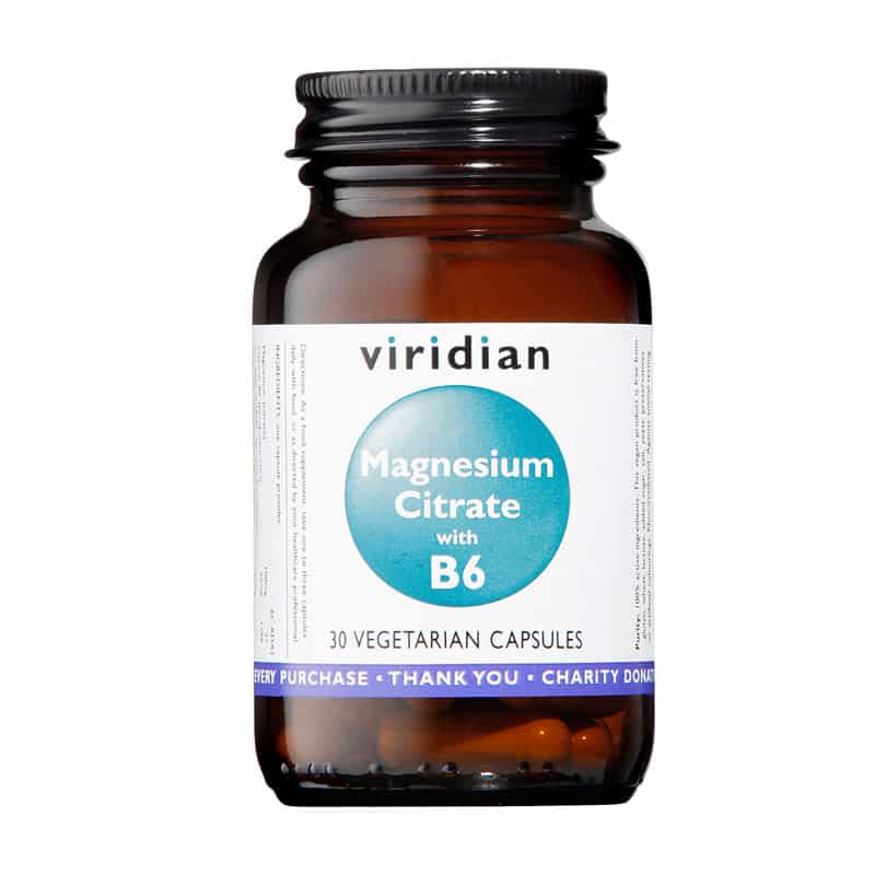 Viridian Nutrition Magnesium Citrate 100mg w/ B6 25mg Veg Caps, Anadea