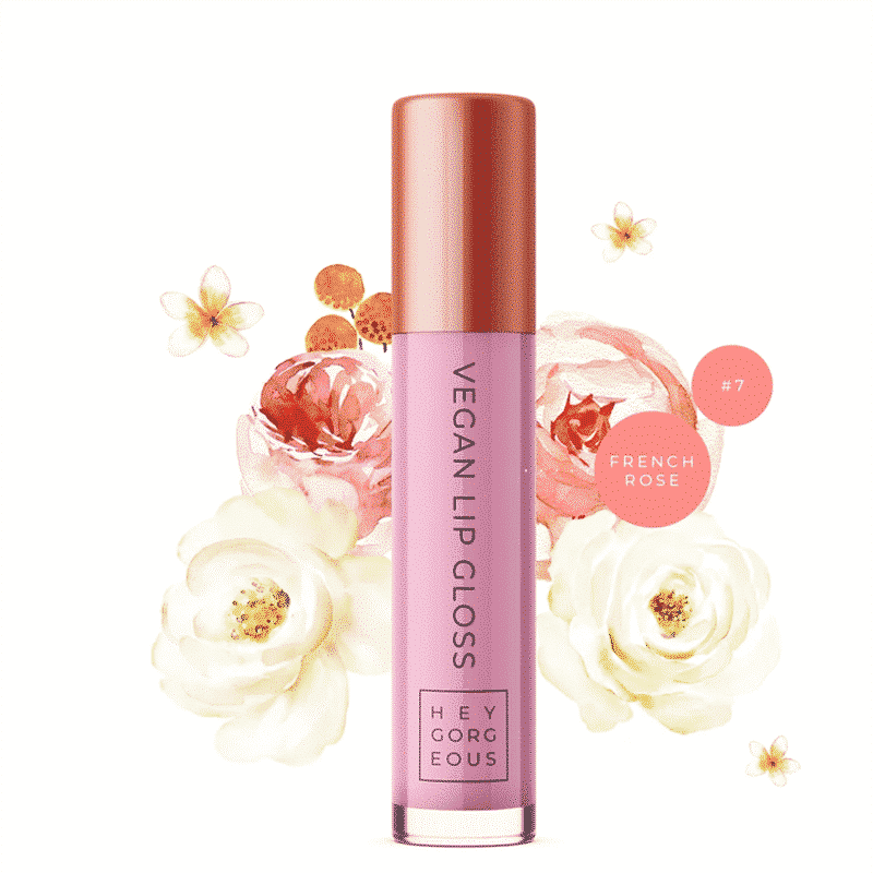 Hey Gorgeous French Rose Vegan Lip Gloss 7, Anadea