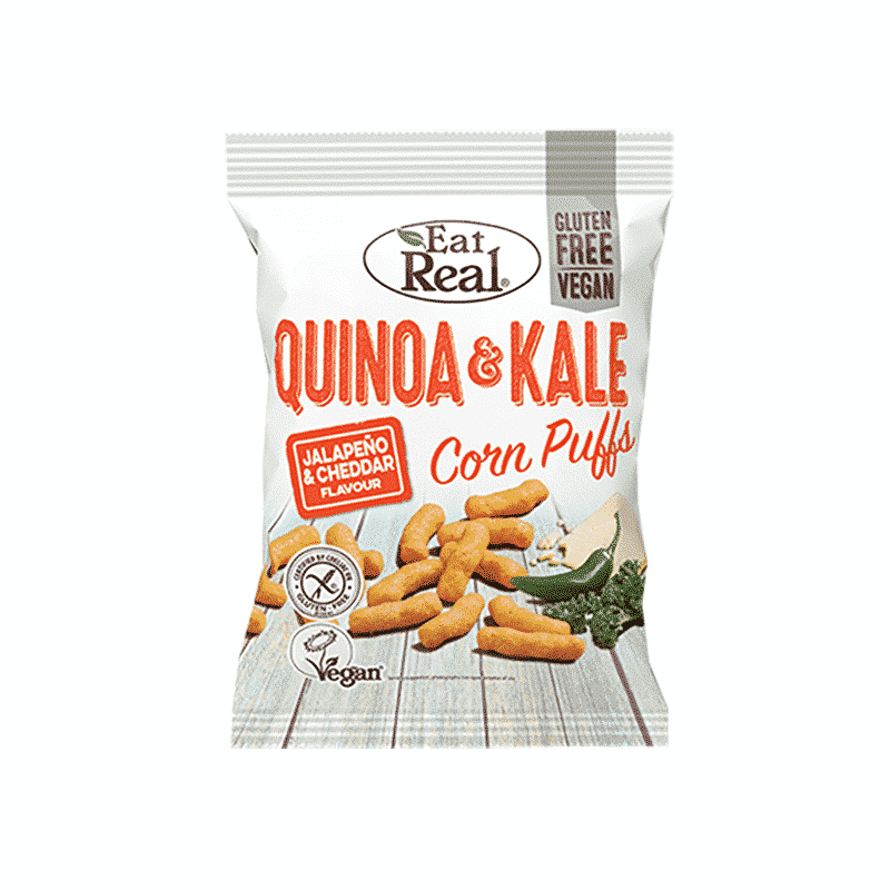 Eat Real Quinoa & Kale Corn Puffs Jalapeno & Cheddar 40g, Anadea