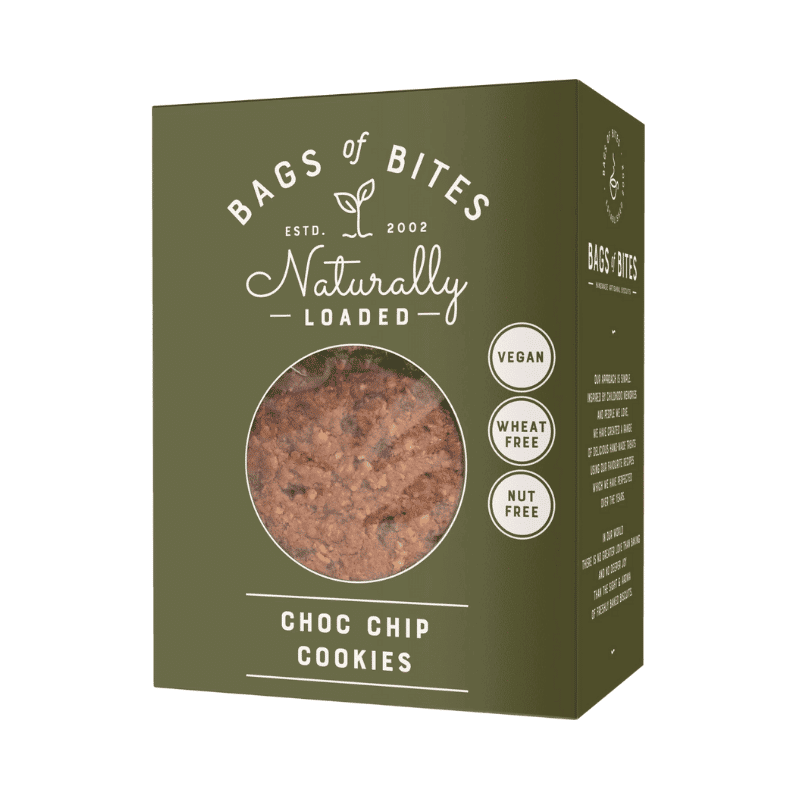 Bags of Bites Vegan Choc Chip Cookies Naturally Loaded, Anadea