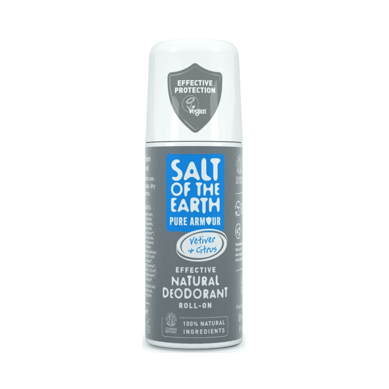 Salt Of The Earth Pure Armour Explorer Vetiver Citrus Natural Roll On Deodorant, Anadea