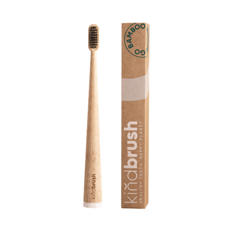 Kindbrush Bamboo Toothbrush Adult White, Anadea